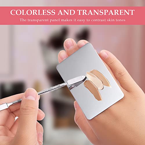 Lusofie Stainless Steel Makeup Mixing Palette with Spatula - Professional Foundation & Eyeshadow Tool