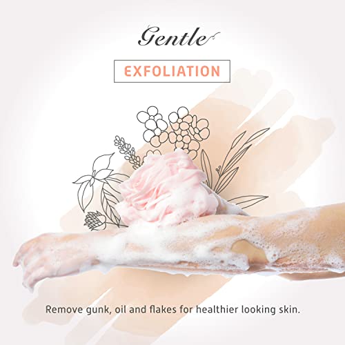 Spongentle Shower Loofah 4 Pack - 60g Soft Mesh Exfoliating Bath Sponge
