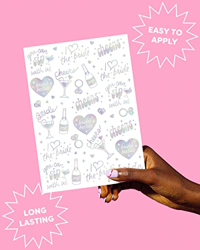 xo, Fetti Cheers Bachelorette Temporary Tattoos - 40 Iridescent