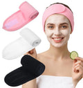 3-Pack Adjustable Spa Facial Headbands for Women - Terry Cloth