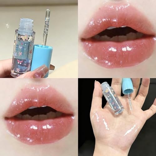 4Pcs Glitter Lip Gloss Set - Hydrating, Long Lasting Shine