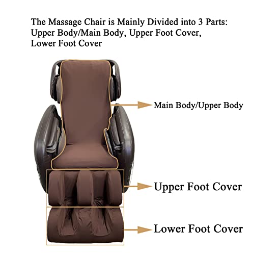 Full Body Massage Chair Cover Black Waterproof Dustproof with Drawstring - Skin-Friendly Milk Silk Fabric