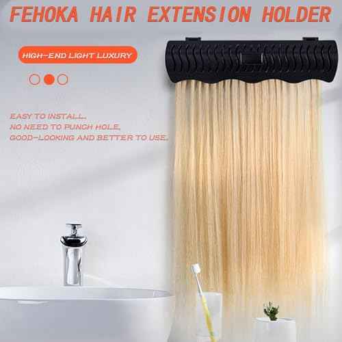 Hair Extension Holder holder for Washing,Styling, Packing and Storing,Hair Extension Holder holder for salons,bathrooms, beauty shops, cloakrooms.4 quick&easy Installation Modes With Tool.