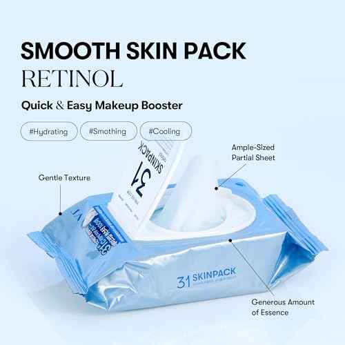 VT COSMETICS Smooth Skin Pack (100 Sheets), Toner Pads with Retinol, Cooling & Hydrating, Gently Exfoliating, Skin Tightening, Quick Makeup Prep, Korean Skincare (7.40 oz.)