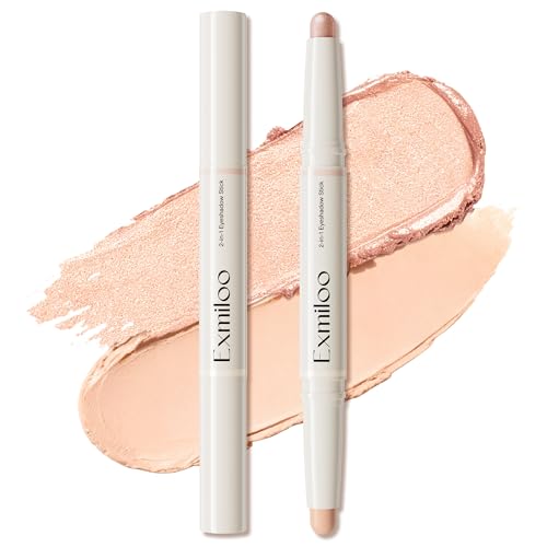 Exmiloo Cream Eyeshadow Stick Duo - Nude Beige Matte & Champagne Shimmer