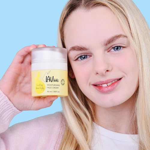 Face Moisturiser with Jojoba Oil, Sweet Almond Oil, Shea Butter 50ml, Gentle Kids and Baby Moisturiser Cream, Dermatologically Tested for All Skin Types