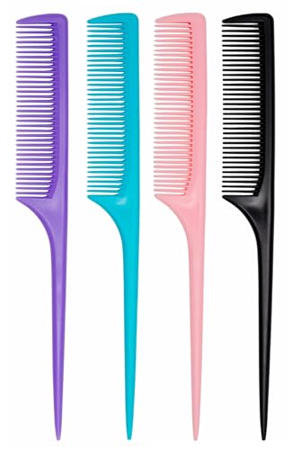 Rat Tail Comb Set - 4 Pc Hair Styling & Parting Tool Kit