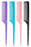 Rat Tail Comb Set - 4 Pc Hair Styling & Parting Tool Kit