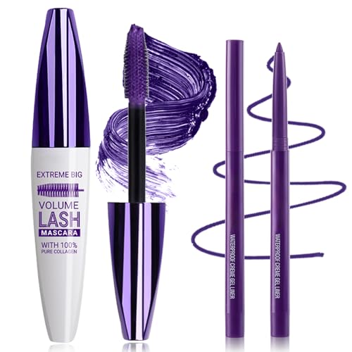 Purple Mascara & Eyeliner Set - 5D Waterproof Long Lasting