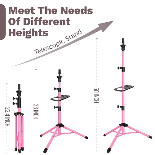 Adjustable Wig Stand Tripod 50" with Tool Tray - Hairdressing