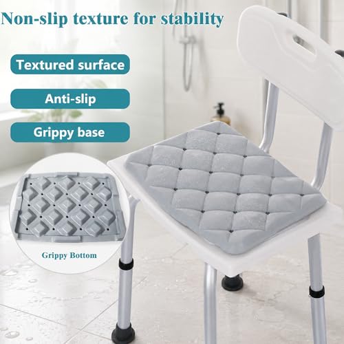 Waterproof Shower Chair Cushion with Non-Slip Grip