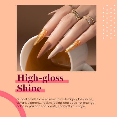Beetles Brown Gel Polish Latte Haze - 15ML Dark Brown Nail Polish, Creme Variant