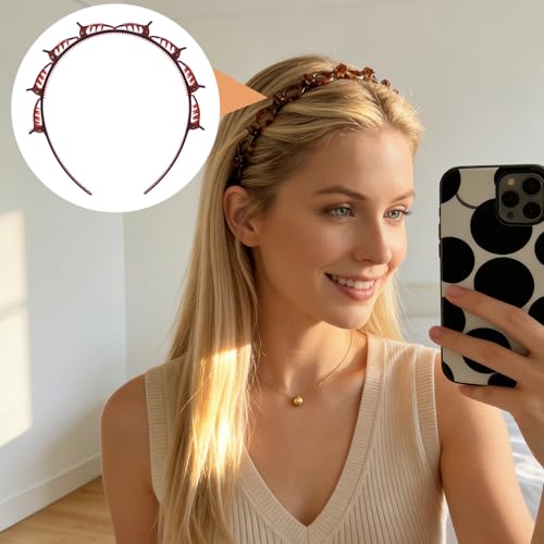 Hair Clip Headband with Teeth - Double Layer Bangs Clip