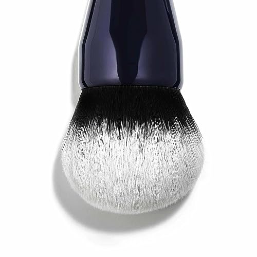 Lune+Aster Powder Duo Brush | Dual-Ended Makeup Brush For Application Of Bronzers, Blushes And Powders. Made with Alumium Handle, Vegan Bristles.