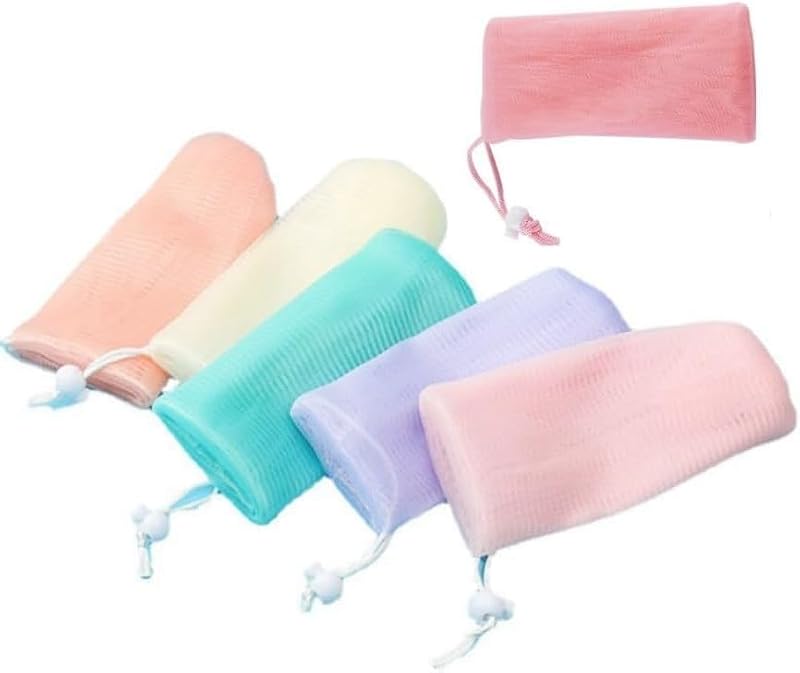 6 Pack Exfoliating Mesh Soap Pouches for Body & Facial Cleansing