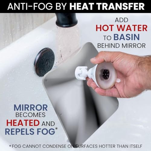 Fogless Shower Mirror with Razor Holder - Shatterproof & 360° Swivel
