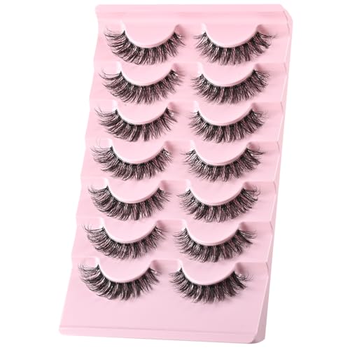 FARRED Cat Eye Lashes Natural Wispy Strip Faux Mink