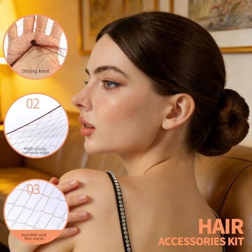 Teenitor Hair Net Set - 20 Nets & 40 Pins for Buns