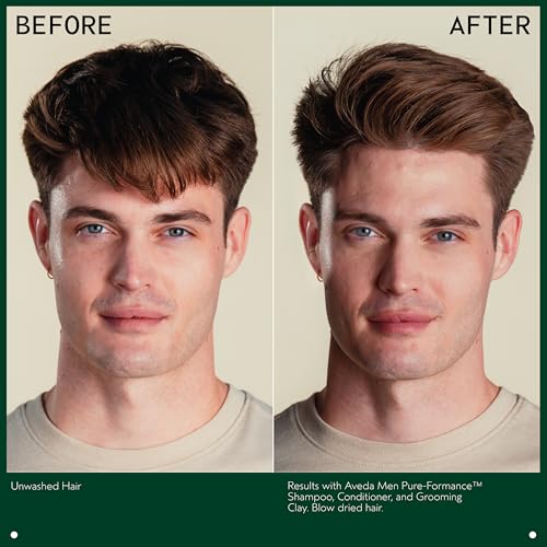 Aveda Men Pure-Formance Grooming Clay | Strong Pliable Hold | Matte Finish | Lightweight |92% Naturally Derived*, 2.5 Ounce