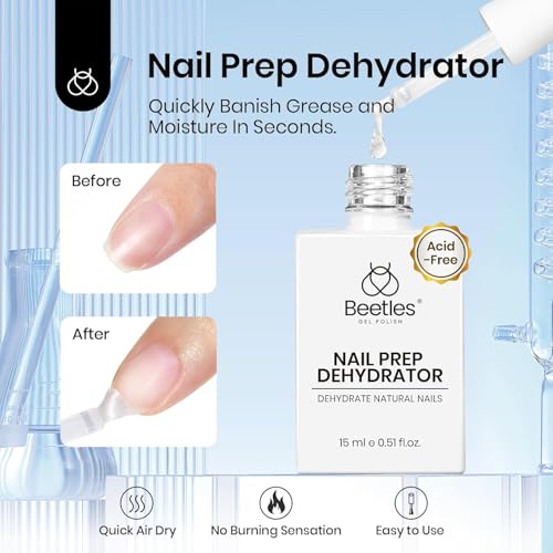 Beetles Builder Gel & Dehydrator Primer Set - Clear Builder Gel 0.51 oz (15 ml) 2x Bottles