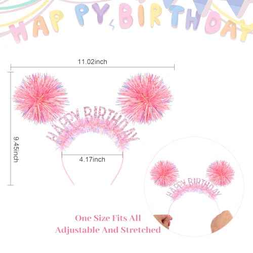CAVETEE Birthday Crown, Happy Birthday Headband for Women Happy Birthday Decorations for Women Birthday Gifts