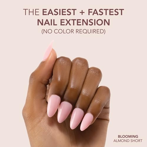 Kiara Sky Short Almond Cover Gelly Tips | Soak Off Pre-Shaped Soft Gel Nail Extensions | Blooming