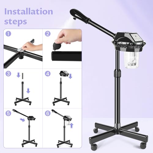 Professional Facial Steamer with Adjustable Stand and Timer