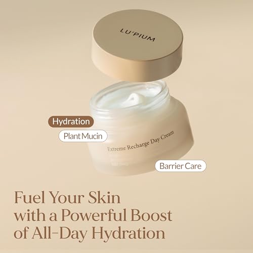 LU'PIUM Extreme Recharge Day Cream ? Vegan Moisture Shield & Barrier Repair Cream for Dry or Sensitive Skin, 5 Plant Mucin Complex & Liposome Nutrition, Inspired by Korean Skincare