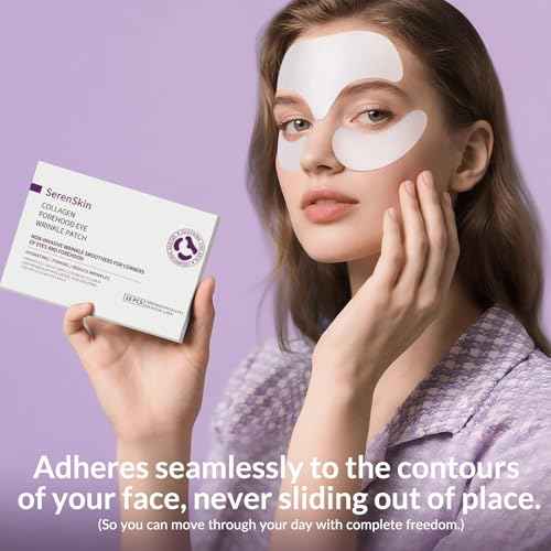 Forehead Wrinkle Patches & Under Eye Patches with Collagen, Anti Wrinkle Patches for Reduce forehead Lines, Facial Wrinkles Treatment Remover Women Eye Patches for Puffy Eyes and Dark Circles, 18 pcs