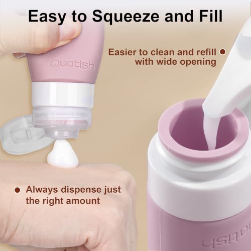 Quatish 15-Pack Travel Bottle Set, TSA Approved Leak-Proof Toiletries