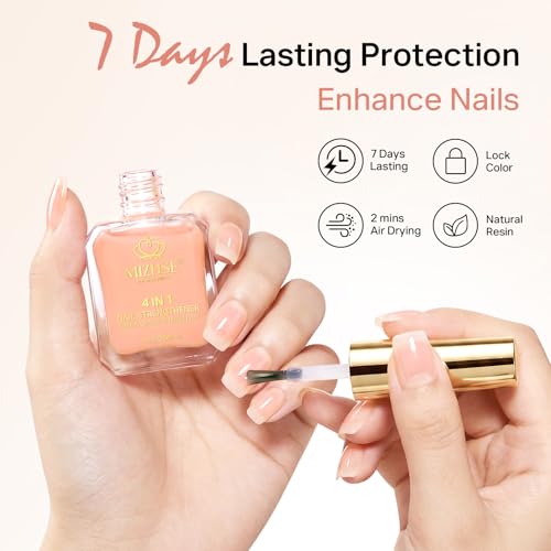 MIZHSE Nail Strengthener for Damaged Nails – Nude Air Dry
