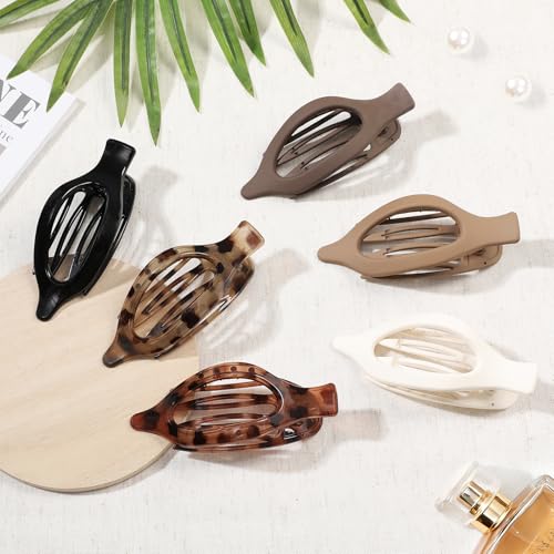 Flat Hair Clips for Women - 6 Pack Medium Claw Clips