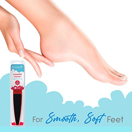 Flowery Swedish Clover Red Foot File – 60/100 Grit Callus Remover