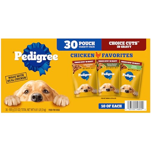 Pedigree Choice Cuts in Gravy Adult Soft Wet Dog Food 30-Count Variety Pack, 3.5 oz. Pouches