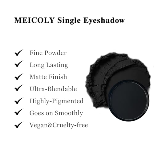 Black Matte Eyeshadow with Mirror & Brush - Long Wear