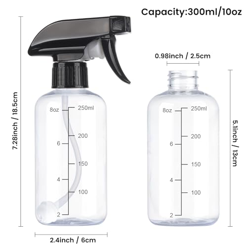 360° Spray Bottles 2 Pack 10oz - Upside Down Fine Mist Nozzle