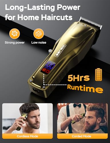 GinJee Cordless Hair Clipper for Men - 7000RPM, 5Hr Battery
