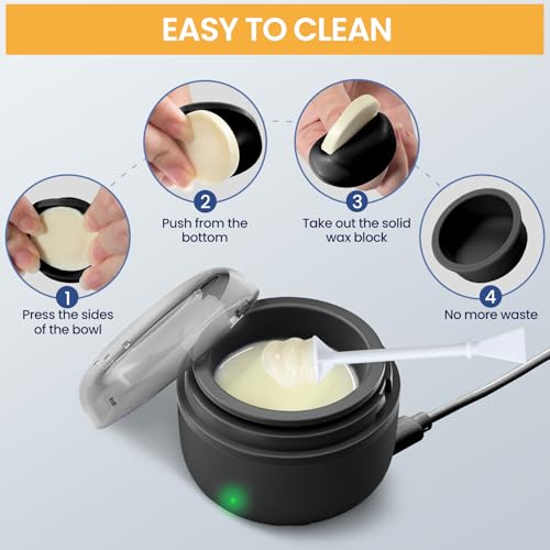 Nose Hair Wax Kit for Men, Nose Wax Removal with 100 g Wax, 40 Applicators, 15-20 Times, Ear Nasal Hair Waxing For Men and Women, Usb Rapid Heating, Constant Temperature, Painless, Black