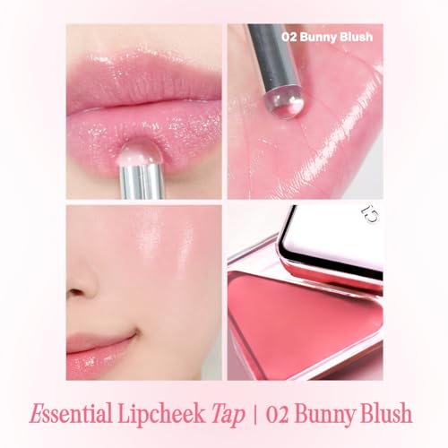 CLIO Essential Lip & Cheek Tap Rosy Blow 0.14 Fl Oz Travel Blush & Lip Color