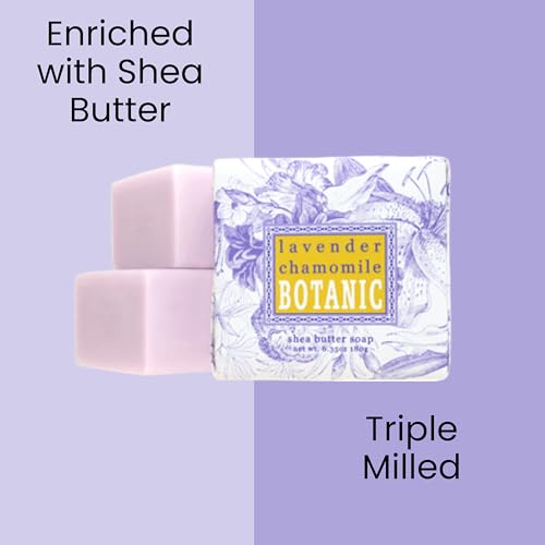 Greenwich Bay Mini Botanical Soap Bars 12 Pack 1.9 oz Each Individually Wrapped Guest Soaps for Airbnb, Spa, Travel, Bath Travel Size Bar Soap Set, Lavender Chamomile Calming Scent
