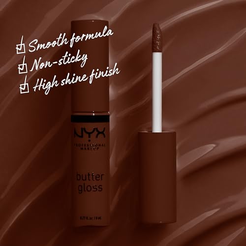 NYX Professional Makeup Butter Gloss Brown Sugar 0.27 Fl Oz - Non-Sticky Lip Gloss