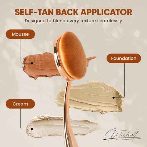 Self-Tan Applicator - Self Tanner Brush for Back - Body and Face Kabuki Brush for Fake Tan, Lotion, Makeup, and Sunscreen, Back Applicator for Sunless Tanner and cream