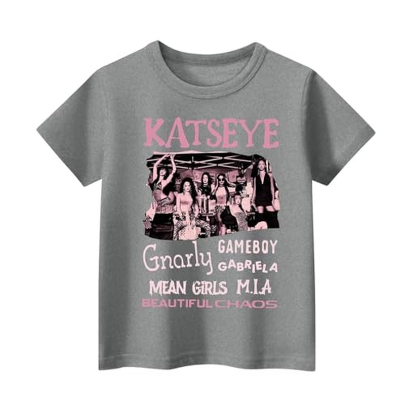 KATSEYE Girls' Short Sleeve Graphic Tee - Beautiful Chaos Tour