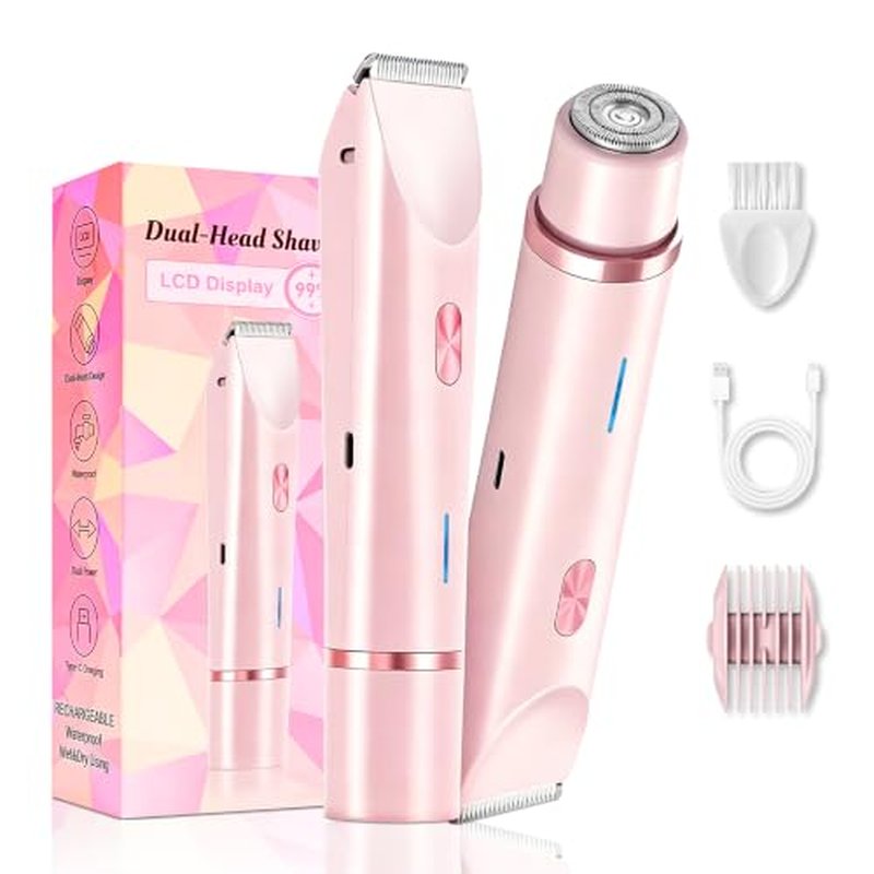 DEBARK 2-in-1 Bikini Trimmer for Women - Waterproof Electric Razor
