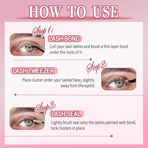 Fluffy Lash Clusters 12-20mm Cat Eye D Curl DIY Eyelash Extensions