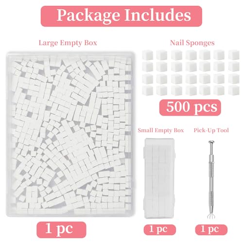 500-Piece Mini Disposable Nail Sponges Set for Ombre & Gradient Nail Art