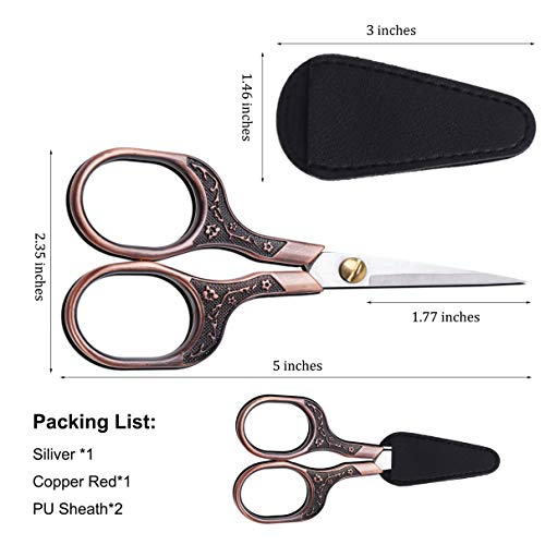 5 Inch Embroidery Scissors Set, Stainless Steel Craft Trimming Shears