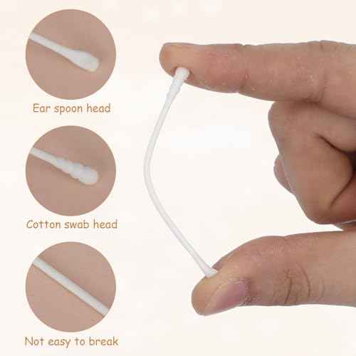 Kisangel 200Pcs Baby Cotton Swabs Paper Double-End Cotton Buds Cotton Ear Cleaners Safety Swabs Cleaning Sticks for Ear Nose Clean