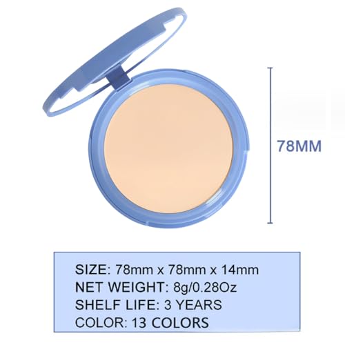 evpct Oil Control Pressed Face Powder Compact for Women, Translucent Setting Powder Makeup Foundation for Women, Waterproof Long Lasting Lightweight, polvo compacto de maquillaje, 02# Natural Beige