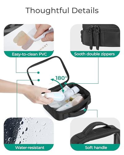 BAGSMART TSA-Approved Clear Toiletry Bag with Puffy Edge